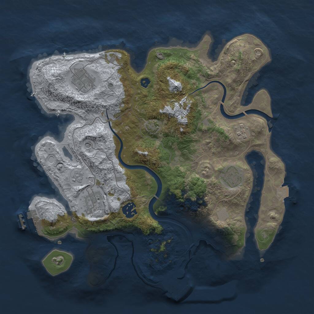 Rust Map: Procedural Map, Size: 3200, Seed: 1237, 11 Monuments