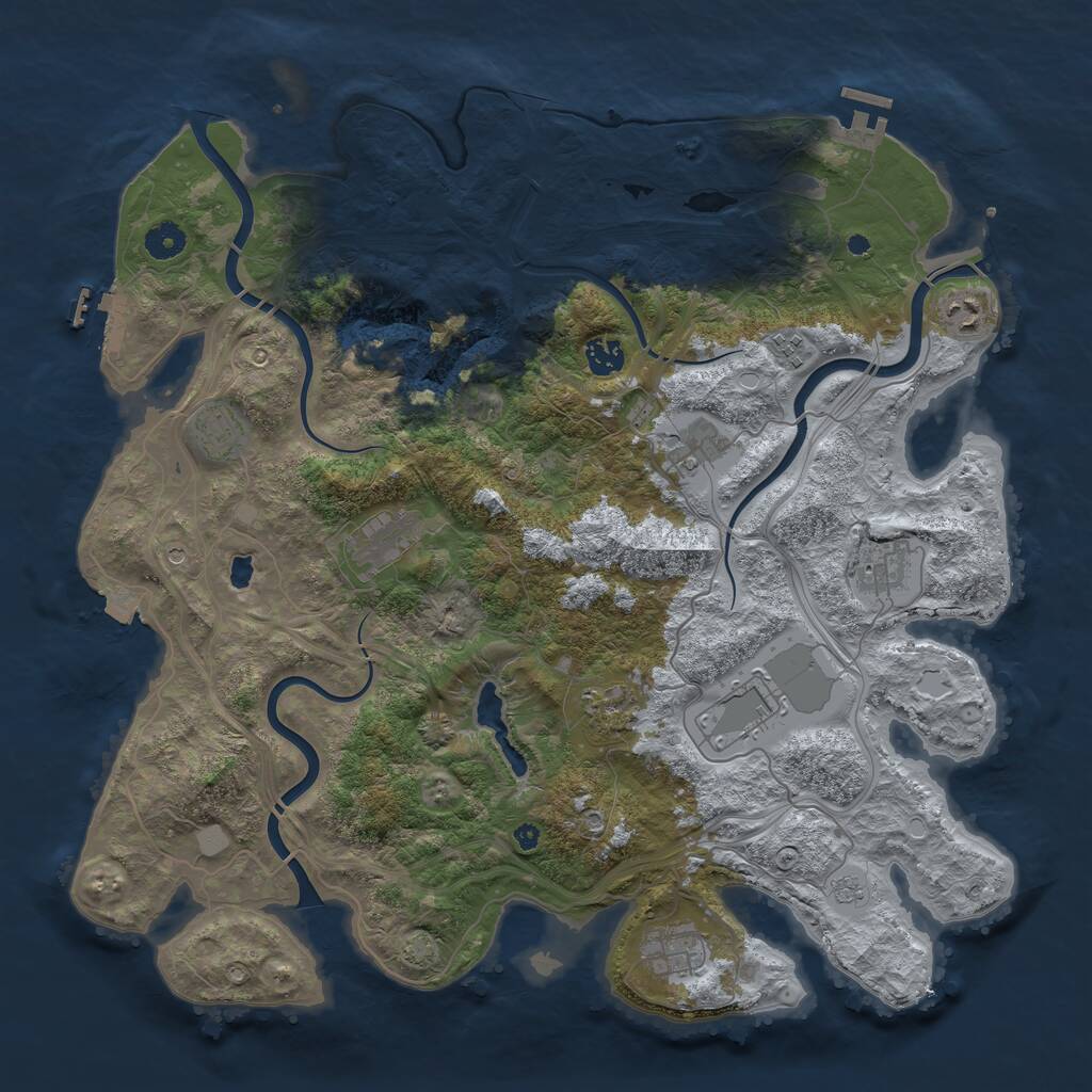 Rust Map: Procedural Map, Size: 4250, Seed: 1197670467, 16 Monuments