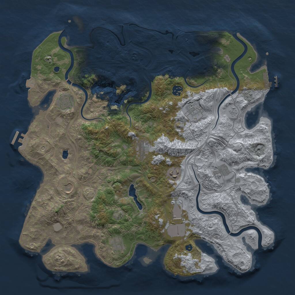 Rust Map: Procedural Map, Size: 4250, Seed: 1197670467, 16 Monuments