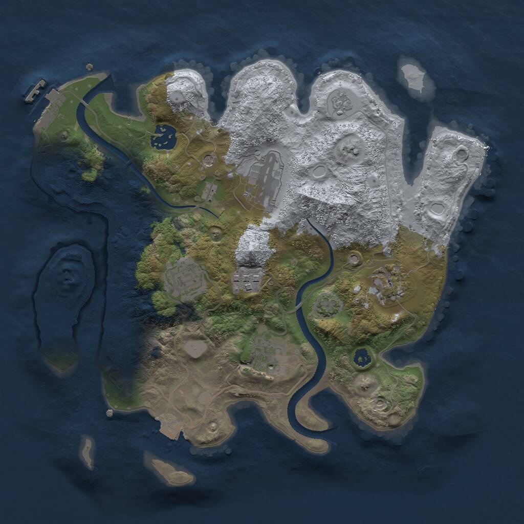 Rust Map: Procedural Map, Size: 3000, Seed: 1711628502, 11 Monuments