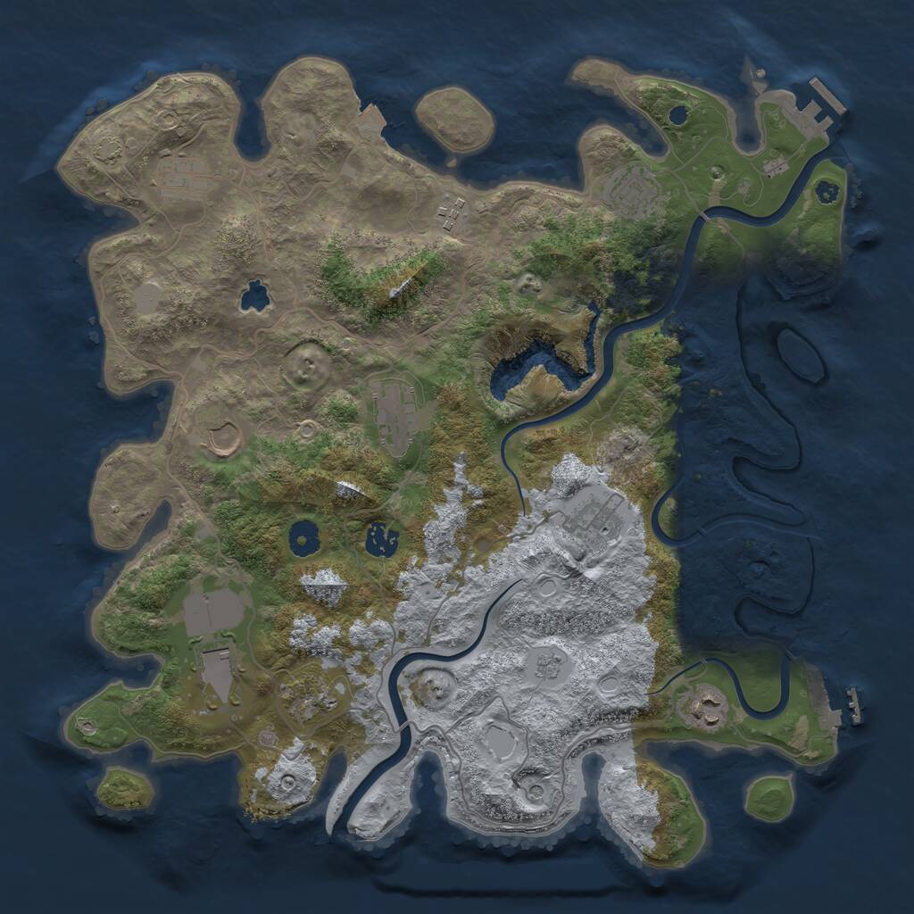 Rust Map: Procedural Map, Size: 4000, Seed: 1978023108, 16 Monuments