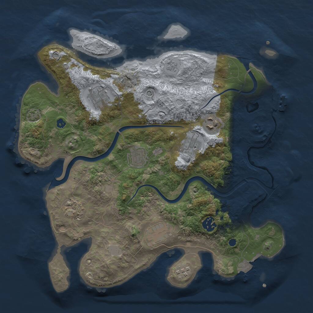 Rust Map: Procedural Map, Size: 3400, Seed: 6170, 13 Monuments