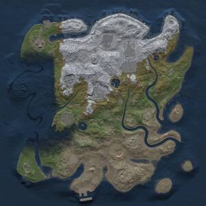 Thumbnail Rust Map: Procedural Map, Size: 3500, Seed: 75546576, 13 Monuments