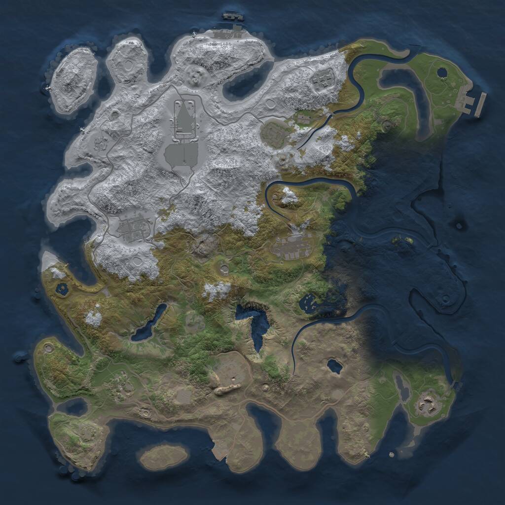 Rust Map: Procedural Map, Size: 4000, Seed: 744603843, 15 Monuments