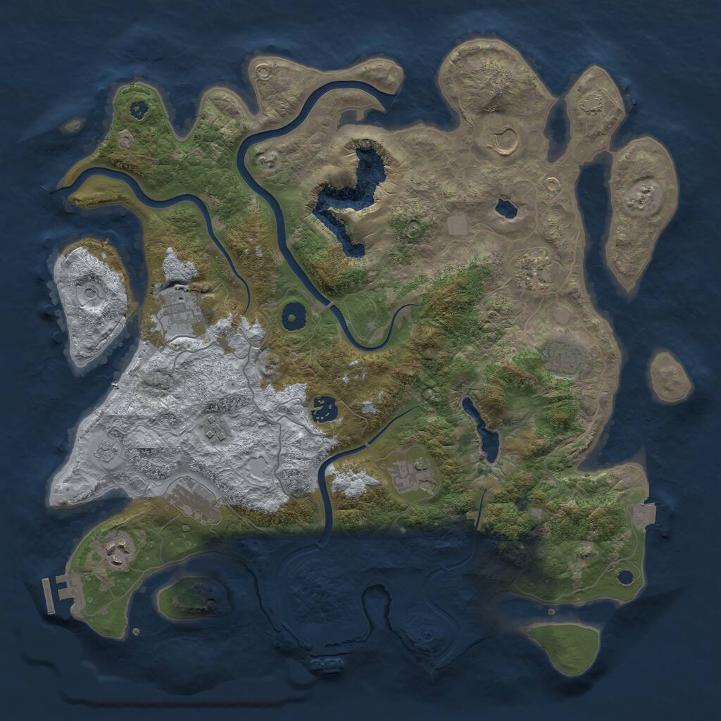 Rust Map: Procedural Map, Size: 4000, Seed: 1428342202, 15 Monuments