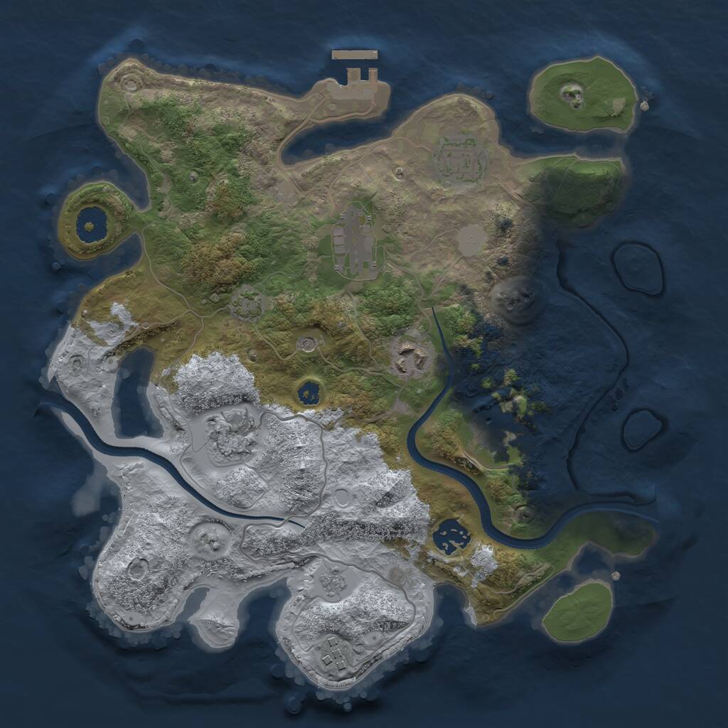 Rust Map: Procedural Map, Size: 3200, Seed: 1766312, 12 Monuments
