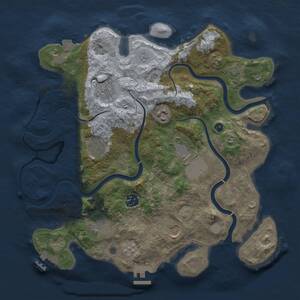 Thumbnail Rust Map: Procedural Map, Size: 3500, Seed: 1294423101, 14 Monuments