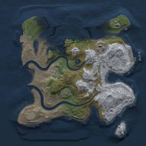 Thumbnail Rust Map: Procedural Map, Size: 2500, Seed: 202148646, 8 Monuments