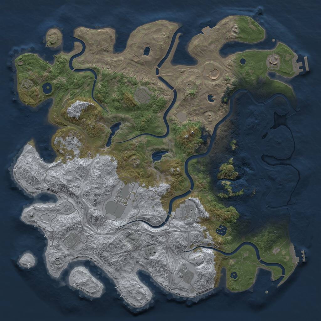 Rust Map: Procedural Map, Size: 4500, Seed: 89060160, 16 Monuments