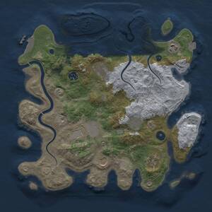 Thumbnail Rust Map: Procedural Map, Size: 3500, Seed: 173334, 13 Monuments