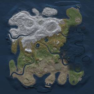 Thumbnail Rust Map: Procedural Map, Size: 3500, Seed: 75070095, 14 Monuments