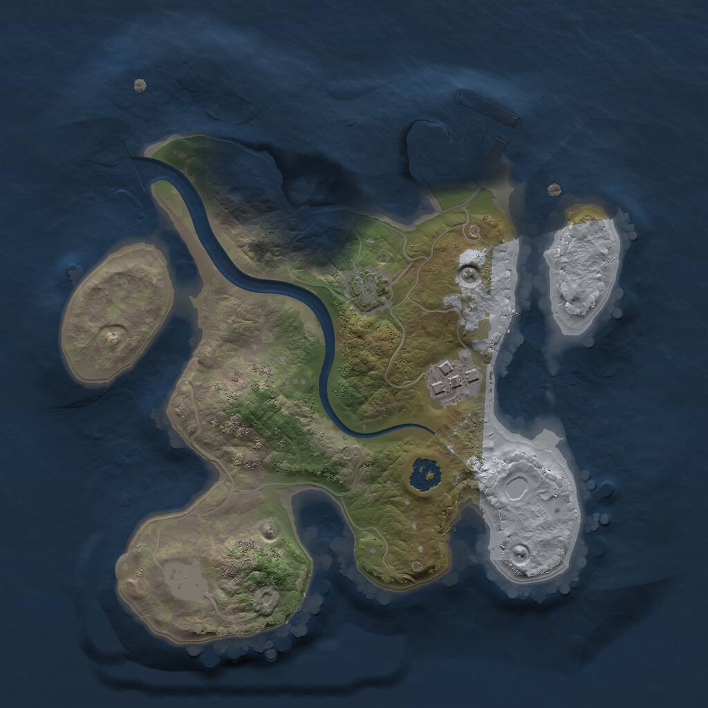 Rust Map: Procedural Map, Size: 2200, Seed: 593465153, 4 Monuments