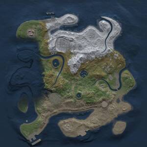 Thumbnail Rust Map: Procedural Map, Size: 3000, Seed: 11412, 12 Monuments