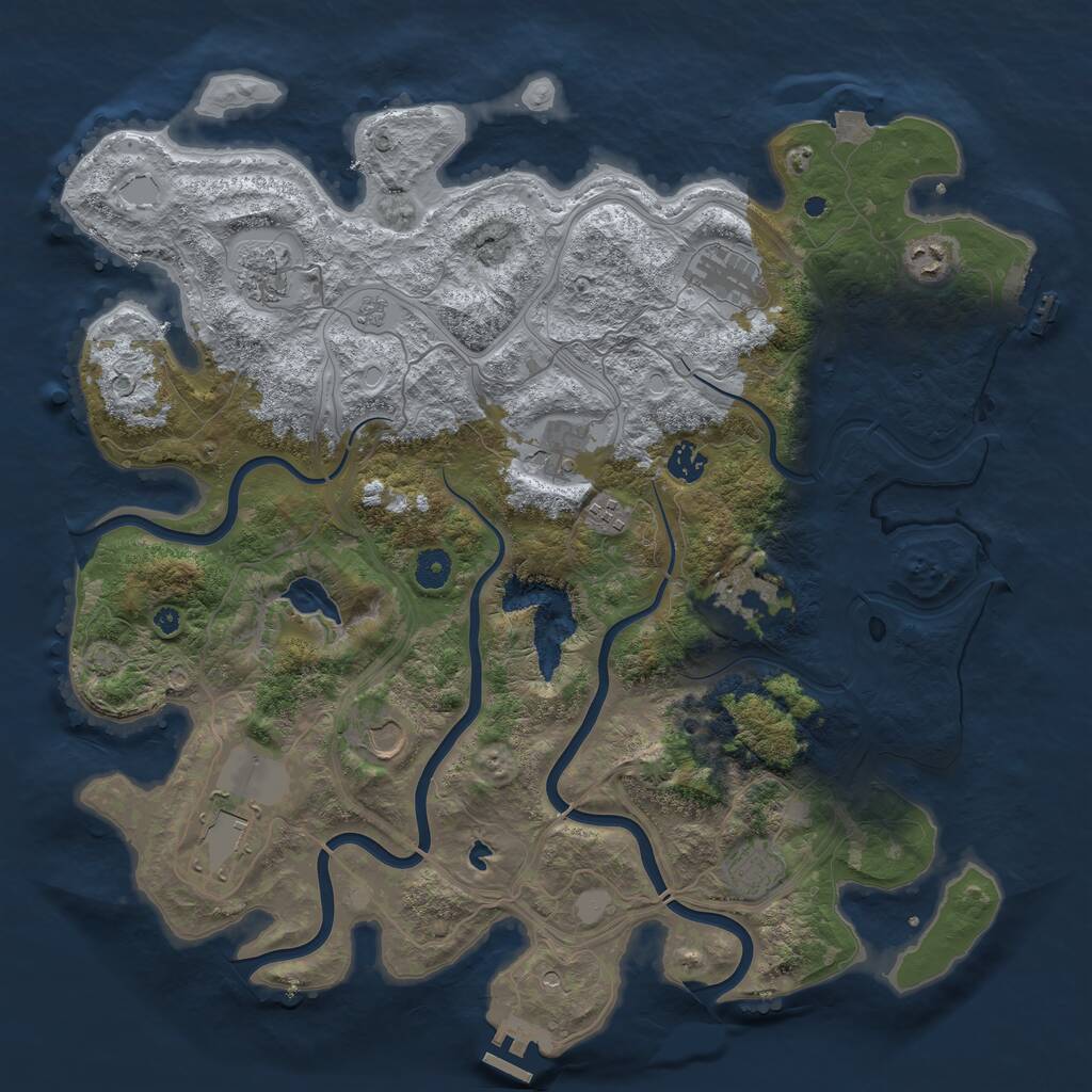 Rust Map: Procedural Map, Size: 4250, Seed: 1587470967, 16 Monuments