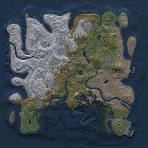Thumbnail Rust Map: Procedural Map, Size: 4000, Seed: 852934, 16 Monuments