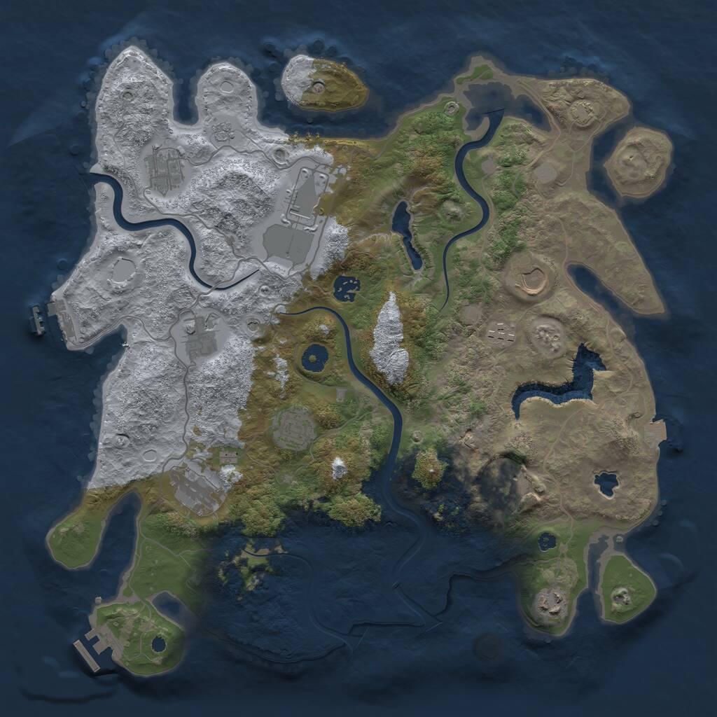 Rust Map: Procedural Map, Size: 4000, Seed: 1893778670, 16 Monuments