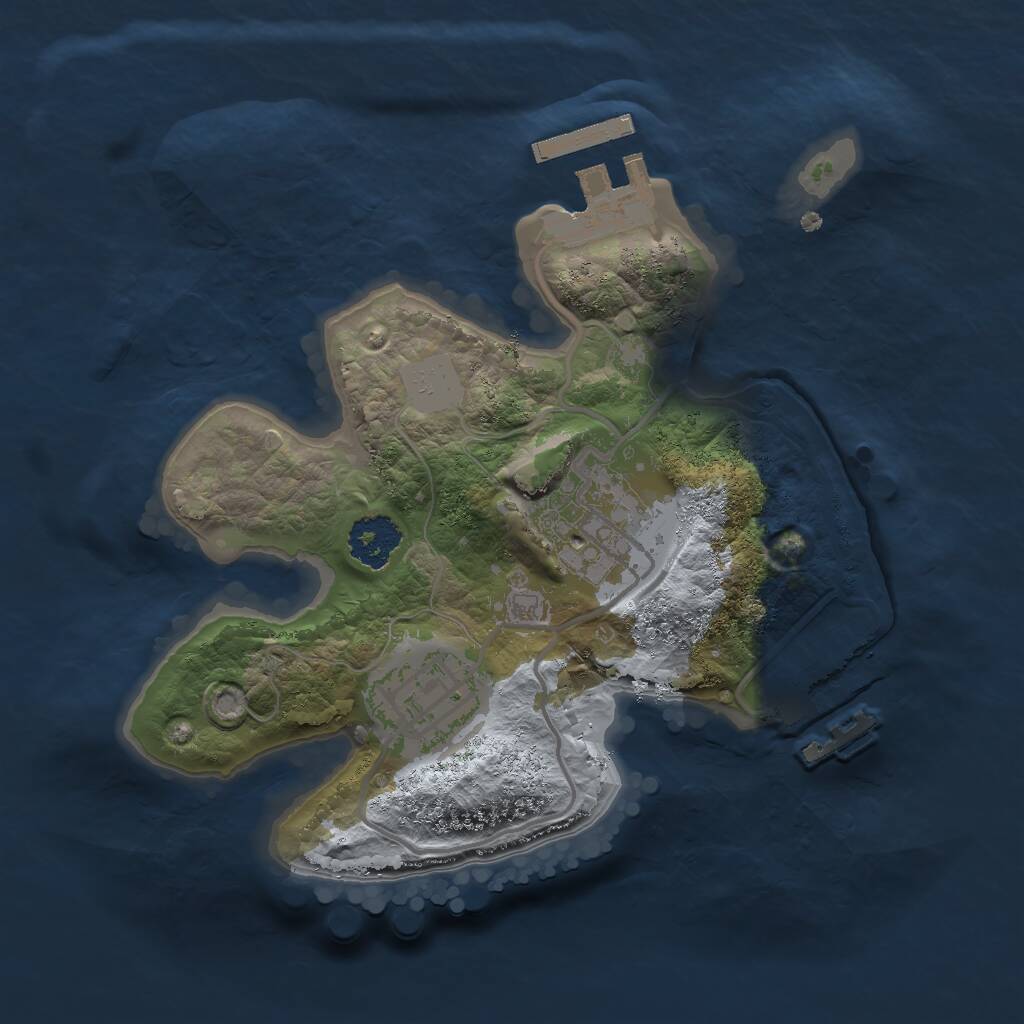 Rust Map: Procedural Map, Size: 2000, Seed: 737773865, 5 Monuments