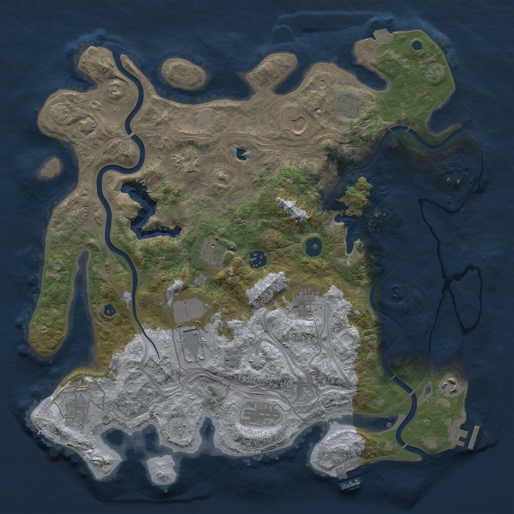 Rust Map: Procedural Map, Size: 4250, Seed: 290140021, 17 Monuments