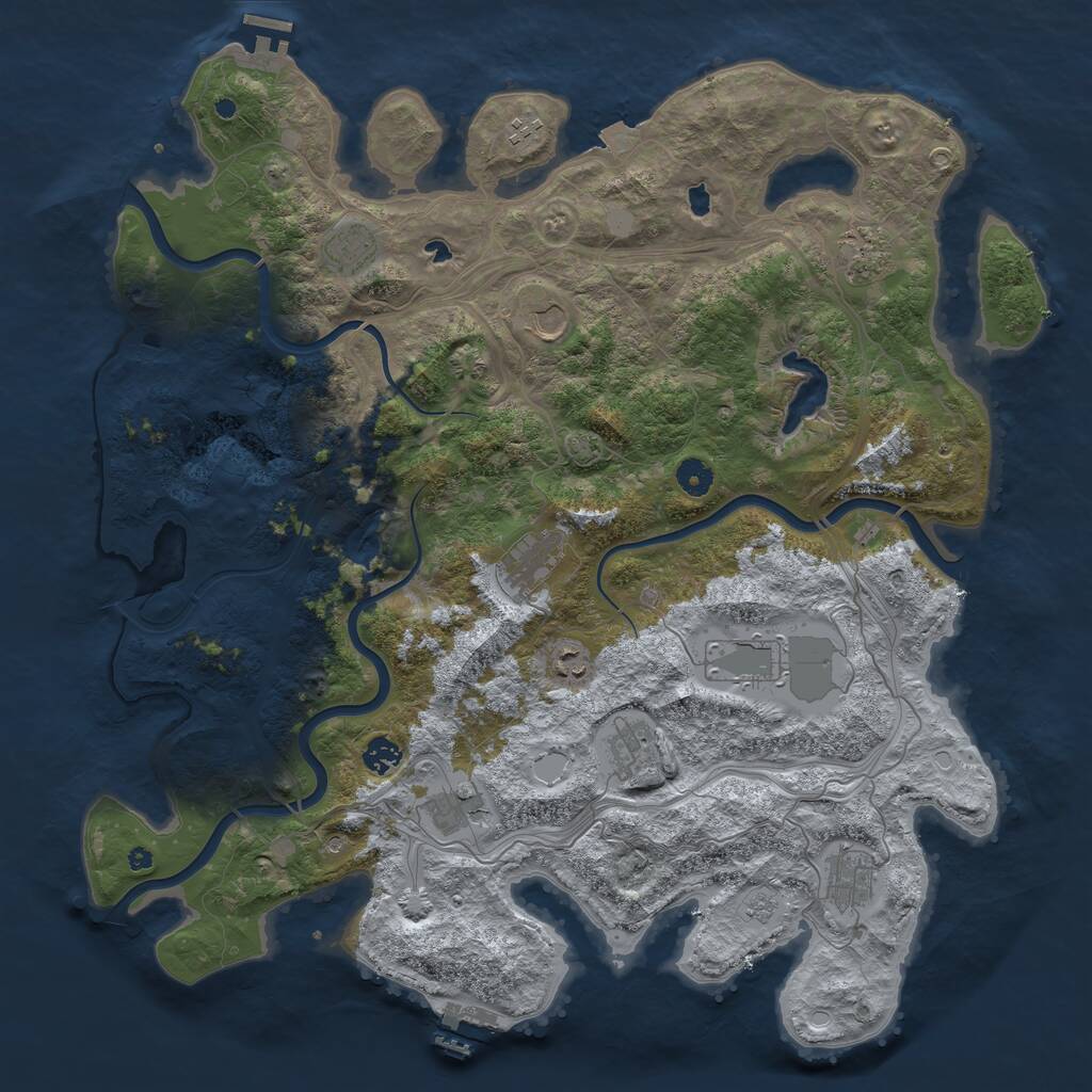 Rust Map: Procedural Map, Size: 4500, Seed: 136713781, 17 Monuments