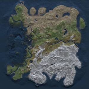 Thumbnail Rust Map: Procedural Map, Size: 4500, Seed: 136713781, 17 Monuments