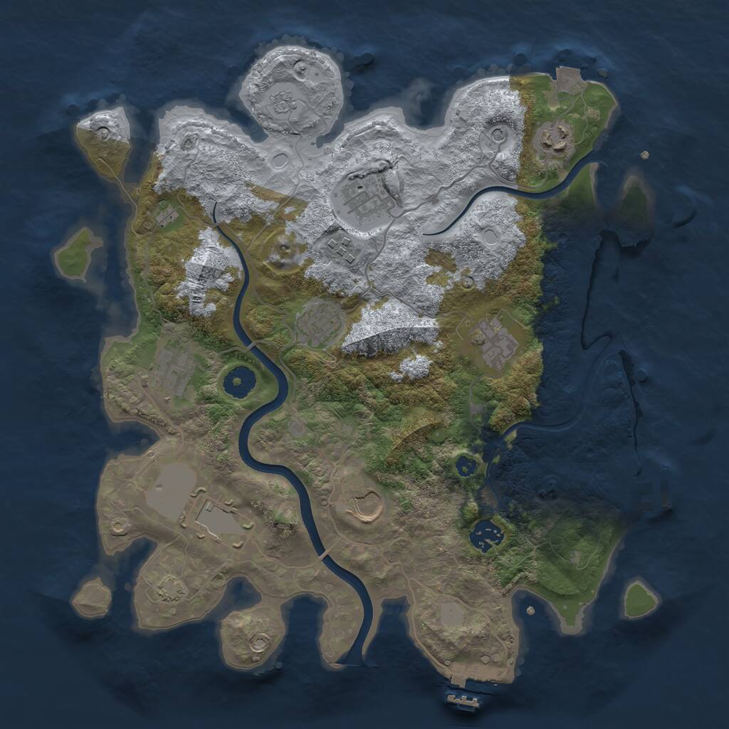 Rust Map: Procedural Map, Size: 3500, Seed: 1214149038, 15 Monuments