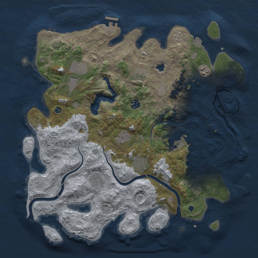 Rust Map: Procedural Map, Size: 4000, Seed: 638761964, 15 Monuments