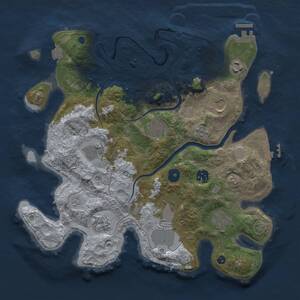Thumbnail Rust Map: Procedural Map, Size: 3500, Seed: 100191, 15 Monuments