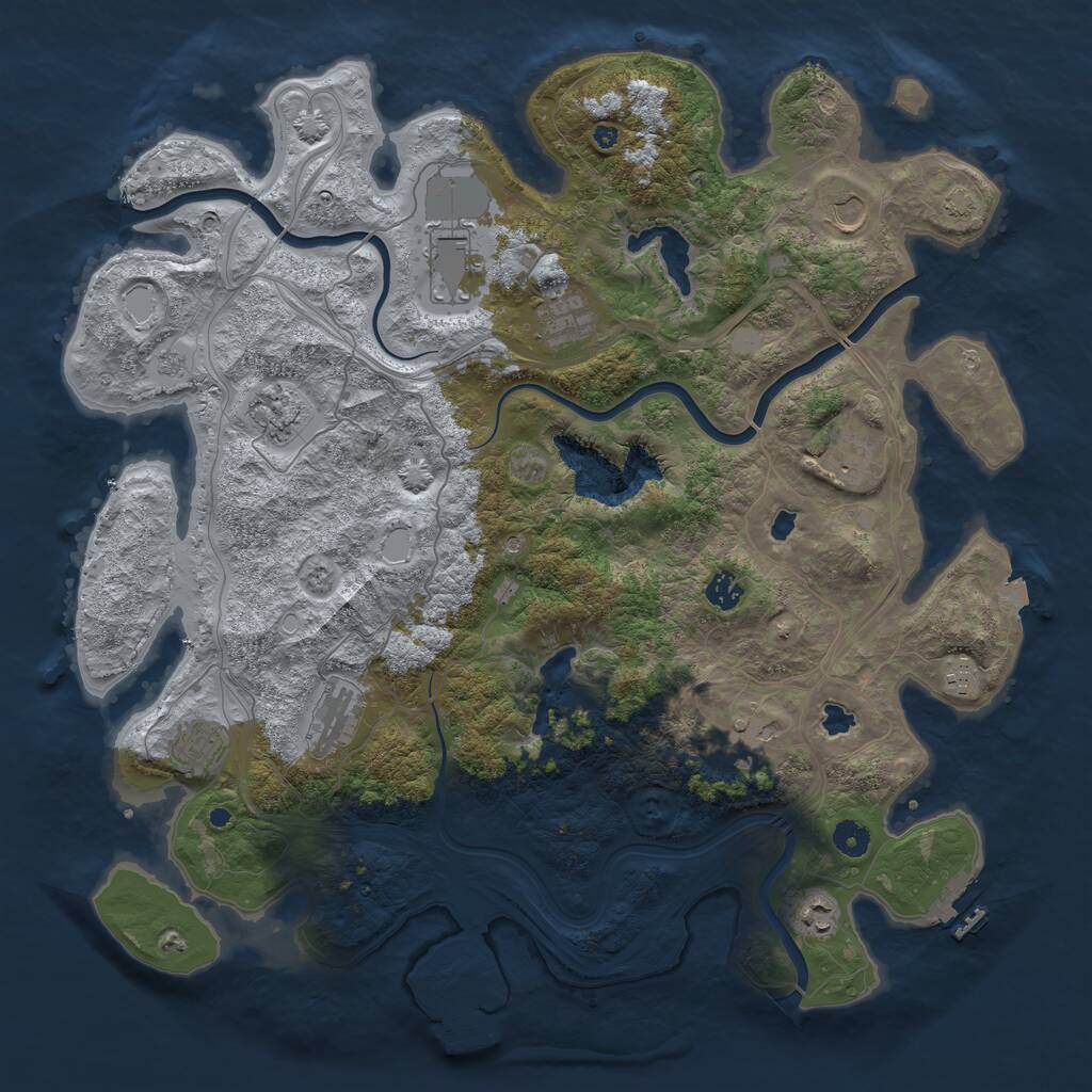 Rust Map: Procedural Map, Size: 4500, Seed: 590083363, 17 Monuments