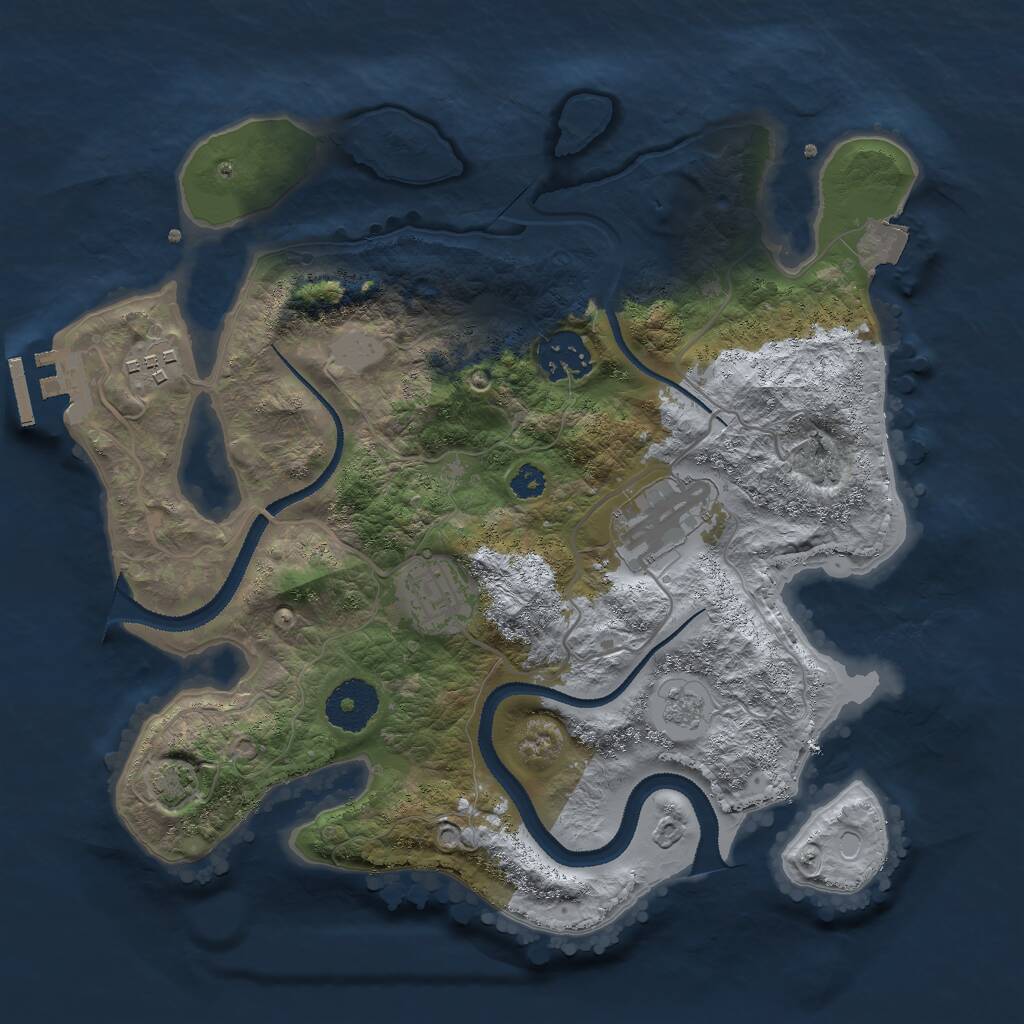 Rust Map: Procedural Map, Size: 3000, Seed: 48392715, 8 Monuments