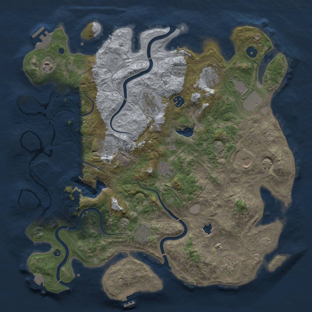 Rust Map: Procedural Map, Size: 4250, Seed: 685657188, 17 Monuments
