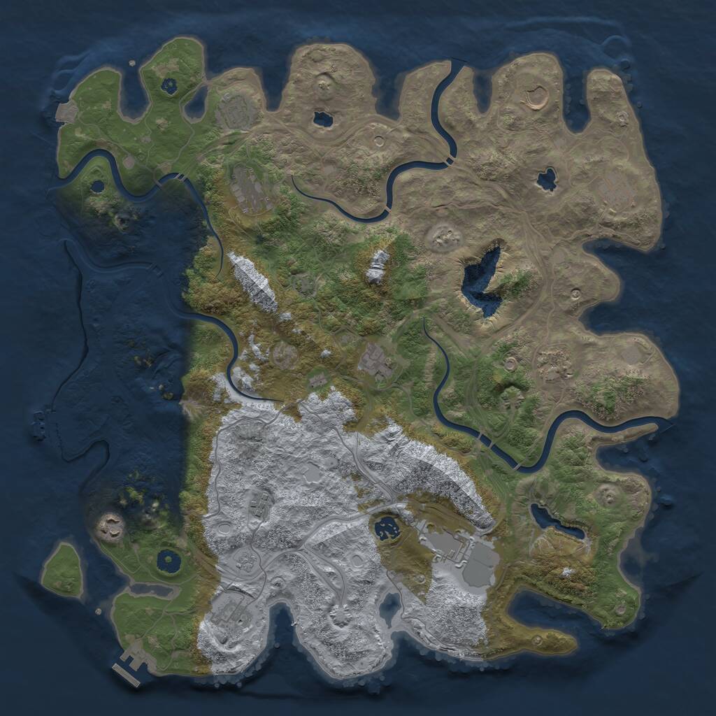 Rust Map: Procedural Map, Size: 4500, Seed: 882194, 17 Monuments