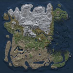 Thumbnail Rust Map: Procedural Map, Size: 5000, Seed: 839972766, 17 Monuments