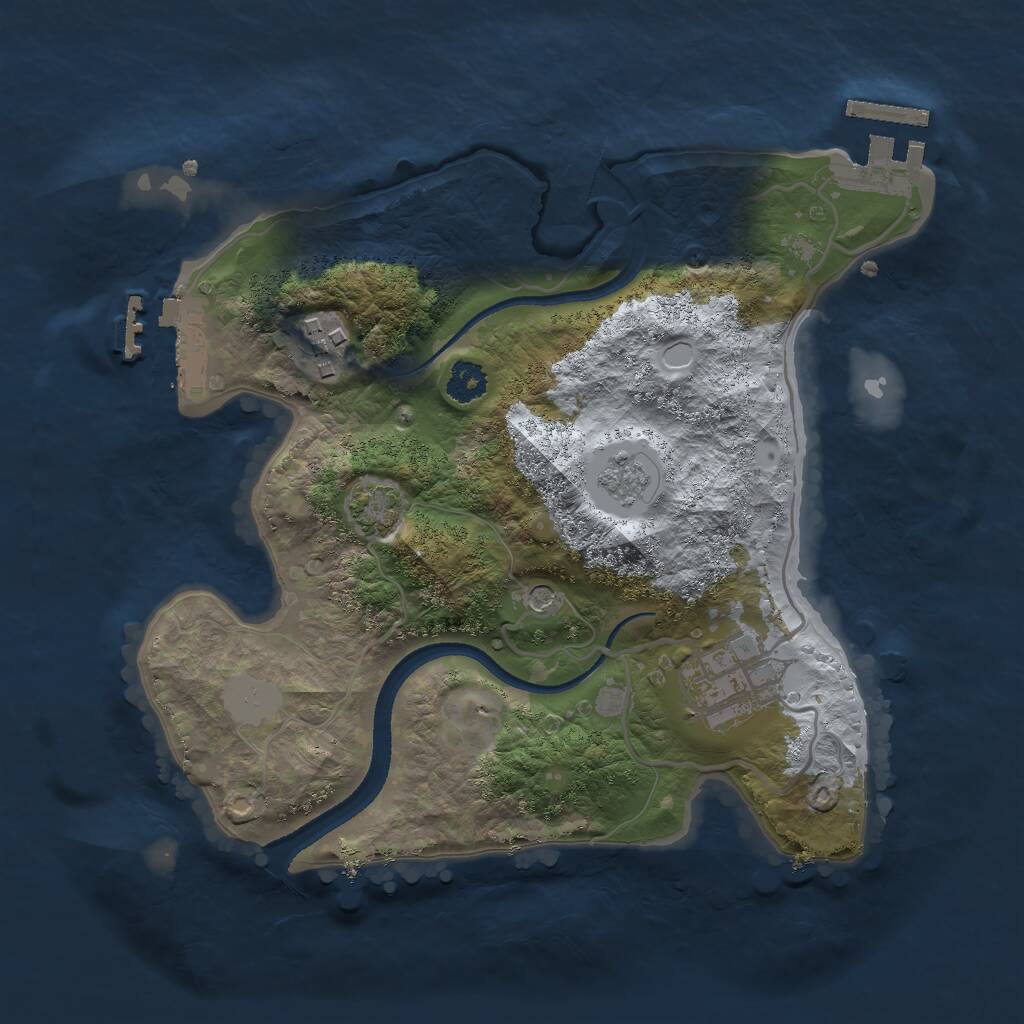 Rust Map: Procedural Map, Size: 2500, Seed: 6436348, 8 Monuments