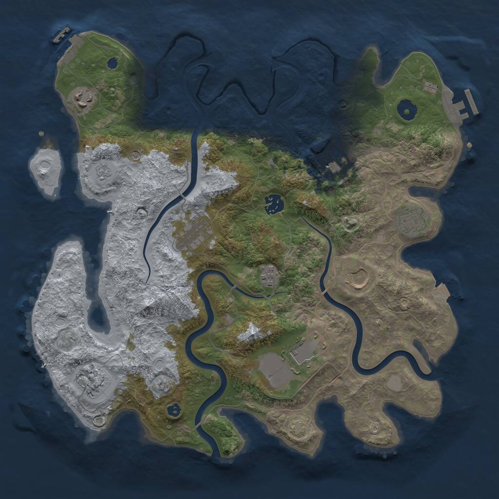 Rust Map: Procedural Map, Size: 3750, Seed: 1292190438, 15 Monuments