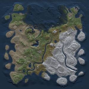 Thumbnail Rust Map: Procedural Map, Size: 4500, Seed: 443804830, 15 Monuments