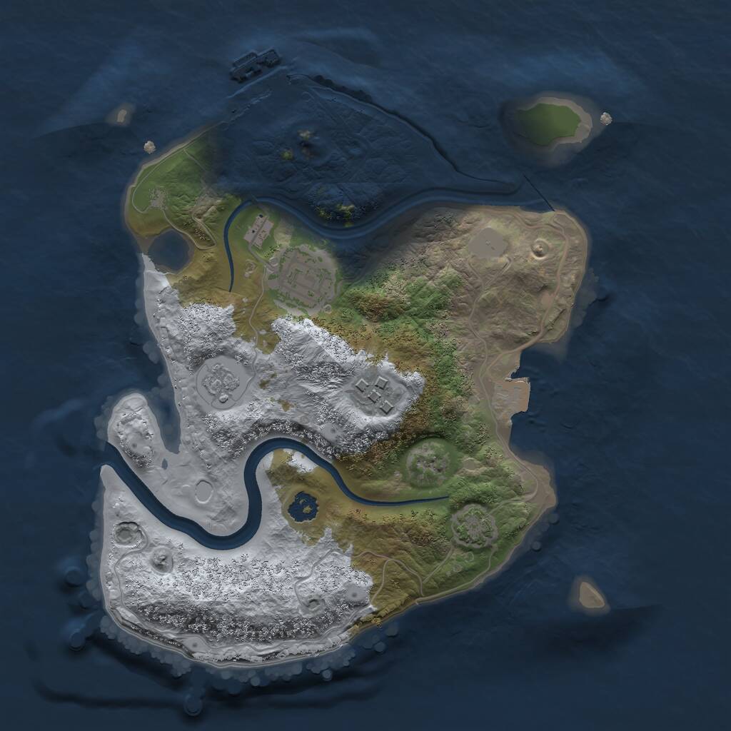 Rust Map: Procedural Map, Size: 2500, Seed: 525900162, 6 Monuments