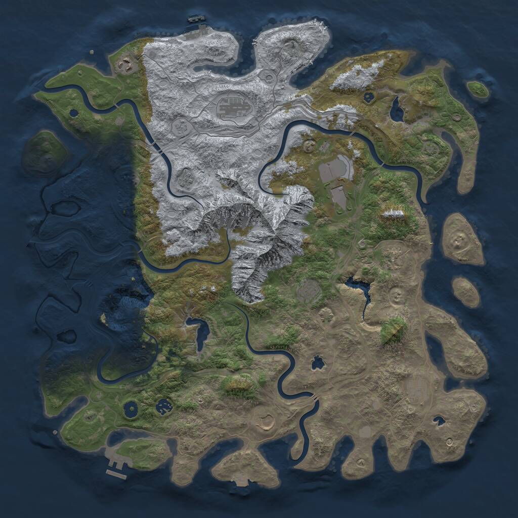 Rust Map: Procedural Map, Size: 5000, Seed: 1314369055, 15 Monuments