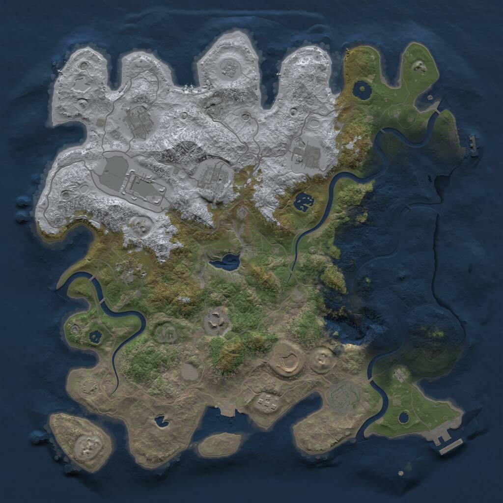 Rust Map: Procedural Map, Size: 4020, Seed: 2035593240, 16 Monuments