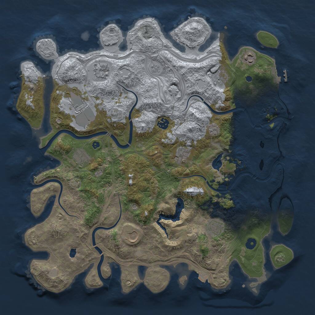 Rust Map: Procedural Map, Size: 4250, Seed: 1706167652, 15 Monuments