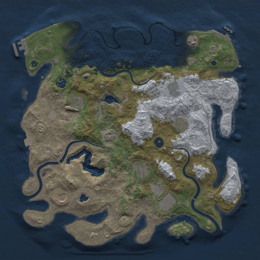 Rust Map: Procedural Map, Size: 4000, Seed: 98097, 15 Monuments
