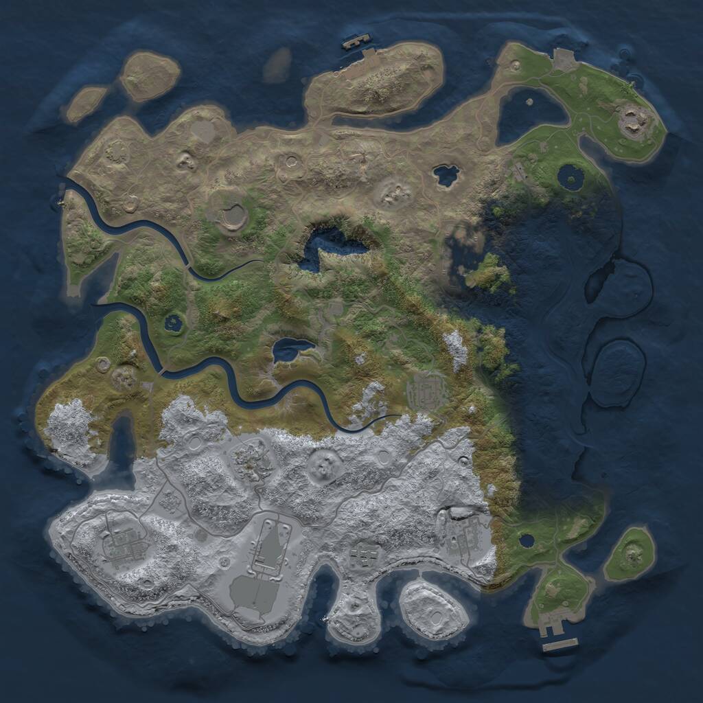 Rust Map: Procedural Map, Size: 4000, Seed: 1341153682, 15 Monuments