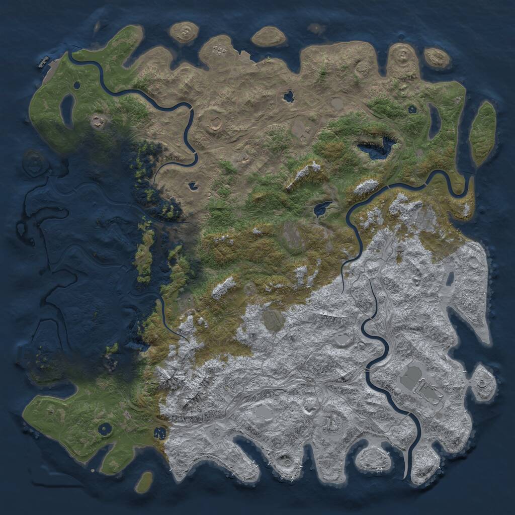Rust Map: Procedural Map, Size: 6000, Seed: 96995, 17 Monuments