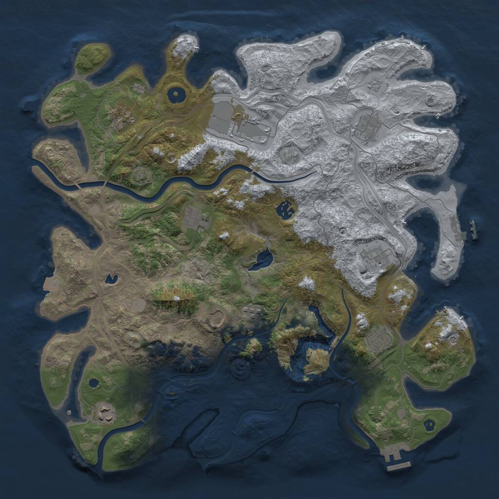 Rust Map: Procedural Map, Size: 4250, Seed: 955562626, 16 Monuments