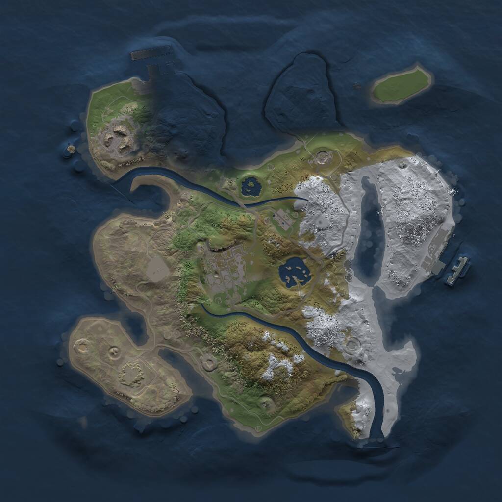 Rust Map: Procedural Map, Size: 2500, Seed: 906277951, 8 Monuments