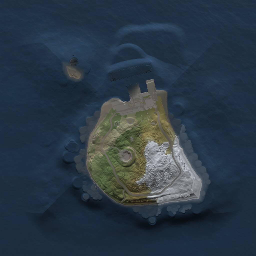 Rust Map: Procedural Map, Size: 1234, Seed: 3500, 2 Monuments