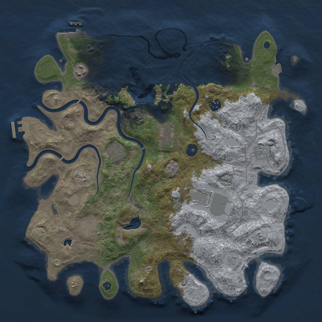 Rust Map: Procedural Map, Size: 4000, Seed: 172425255, 15 Monuments