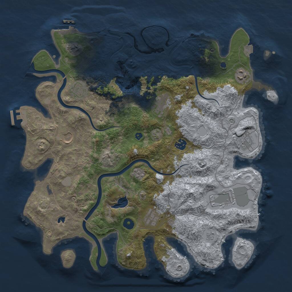 Rust Map: Procedural Map, Size: 4000, Seed: 172425255, 15 Monuments