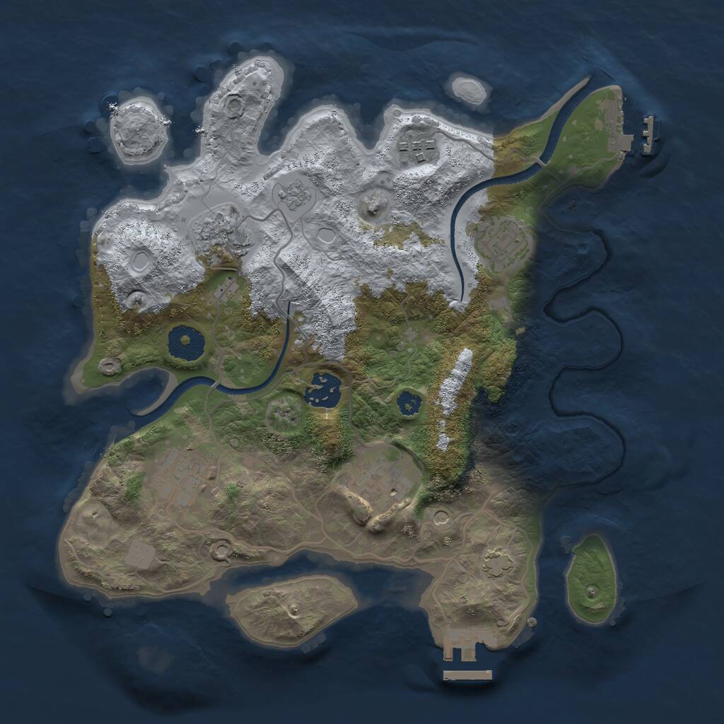 Rust Map: Procedural Map, Size: 3000, Seed: 1830483385, 12 Monuments