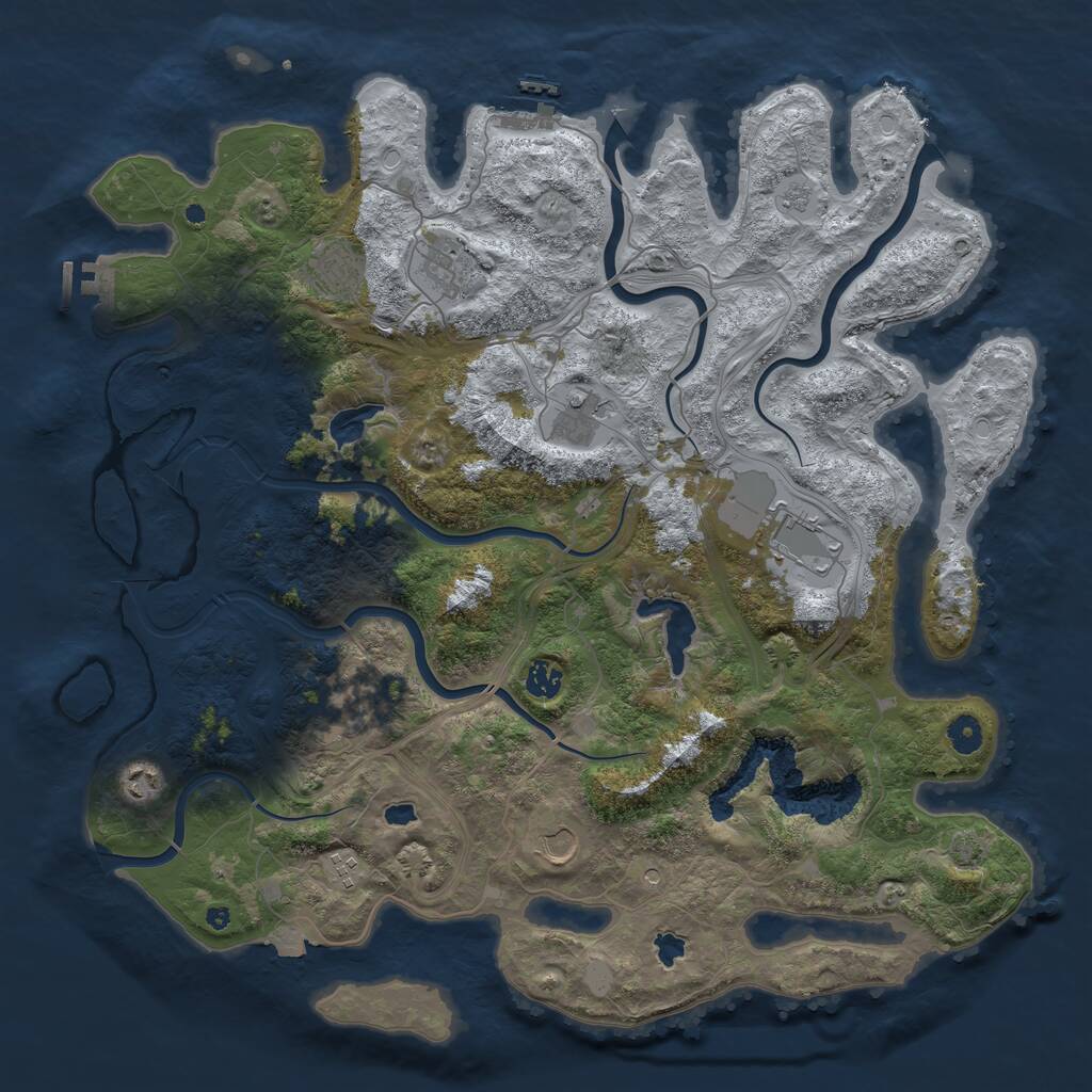 Rust Map: Procedural Map, Size: 4500, Seed: 759043278, 15 Monuments