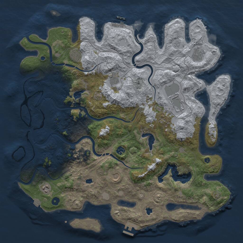 Rust Map: Procedural Map, Size: 4500, Seed: 759043278, 15 Monuments